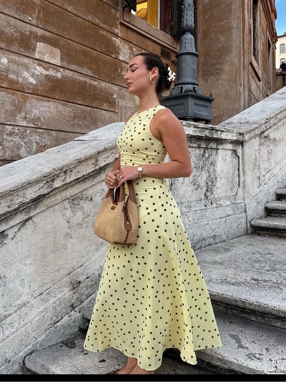 ZARA FLOWY POLKA DOT DRESS